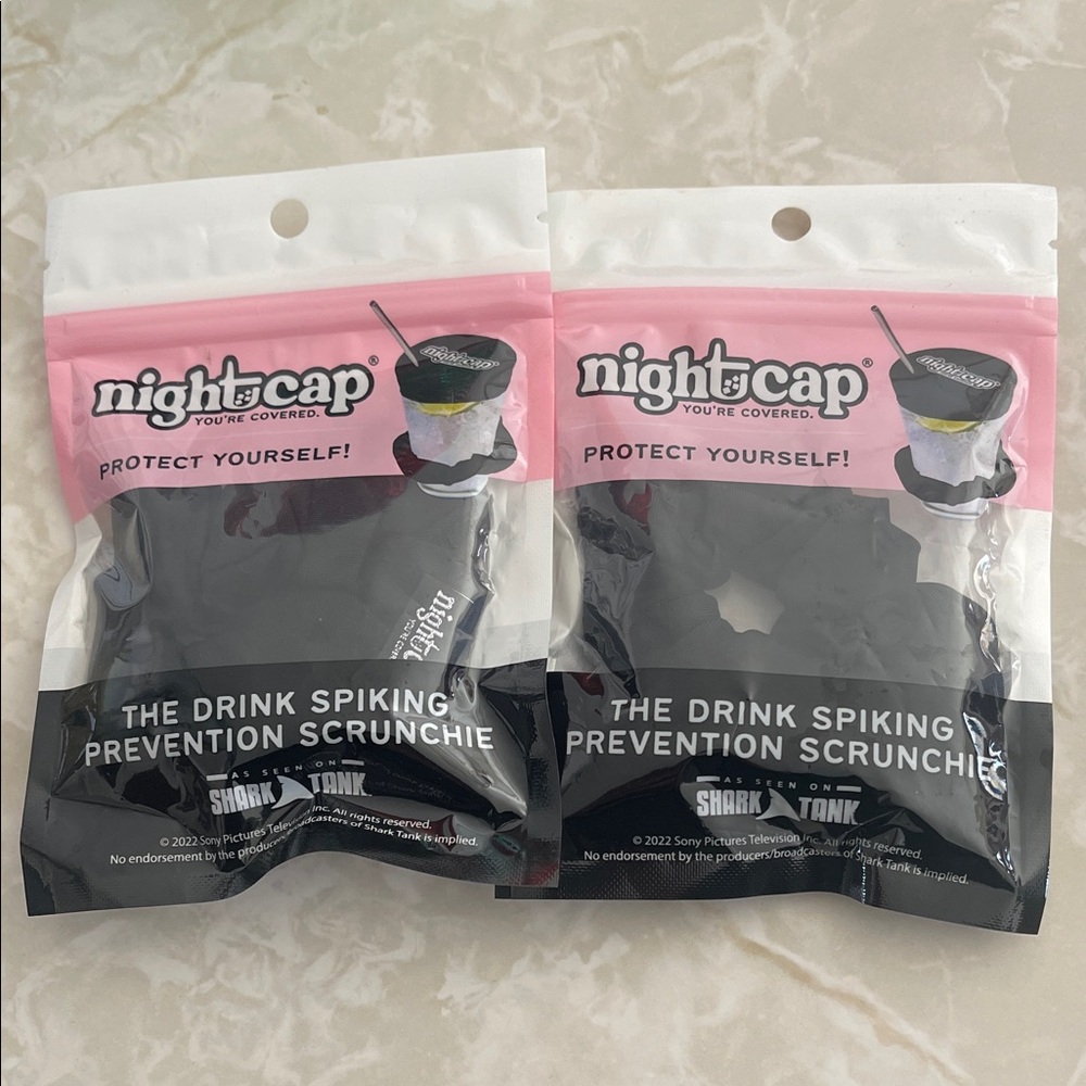 Night cap cover your drink as seen on Shark Tank comes with scrunchie set of two